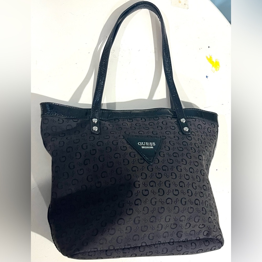 Black Guess monogram shoulder bag and wallet set